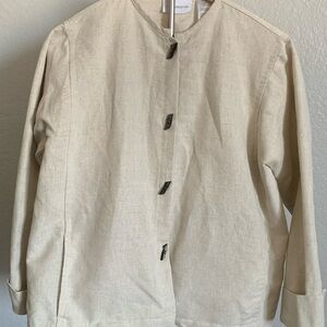 Liz Claiborne Khaki Button-Up Jacket